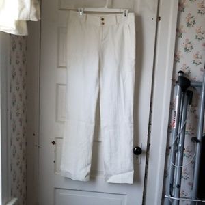 White linen pants